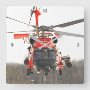 MH-60T JAYHAWK SQUARE WALL CLOCK