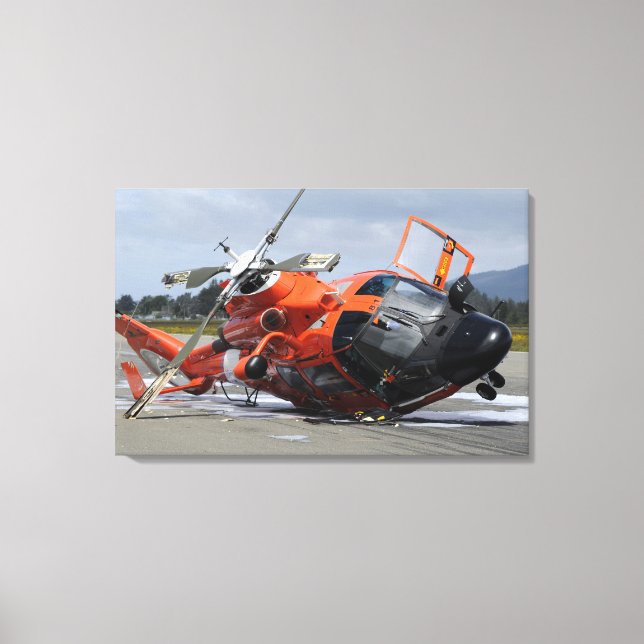 MH-65 Dolphin helicopter crashed at Arcata Airp Canvas Print (Front)
