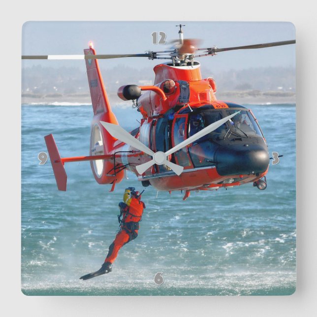 MH-65 DOLPHIN SQUARE WALL CLOCK (Front)