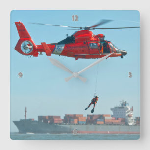 MH-65 DOLPHIN SQUARE WALL CLOCK
