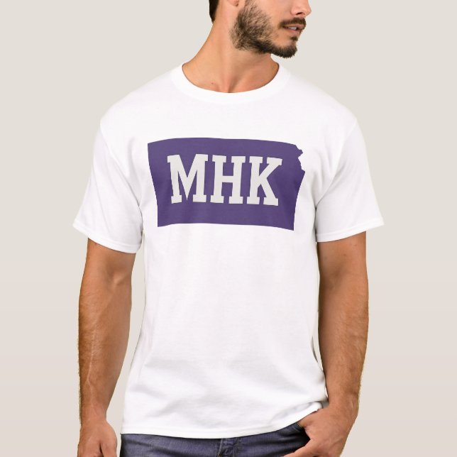 MHK Kansas | Manhattan KS State Abbreviation T-Shirt (Front)