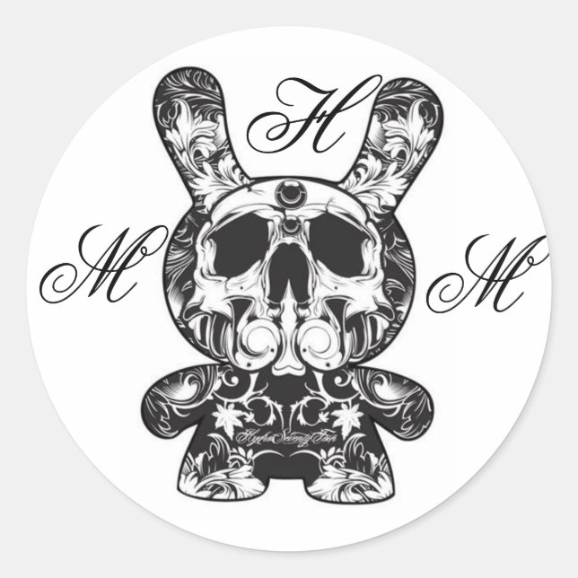 MHM ornate skeleton bunny sticker - Customized (Front)