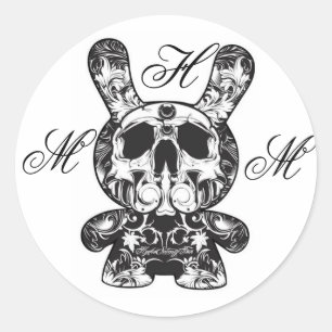 MHM ornate skeleton bunny sticker - Customized