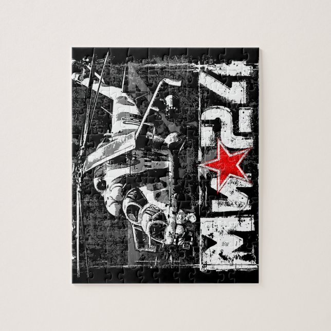 Mi-24 Soviet large helicopter Jigsaw Puzzle (Vertical)