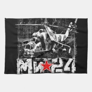 Mi-24 Soviet large helicopter Kitchen Towel
