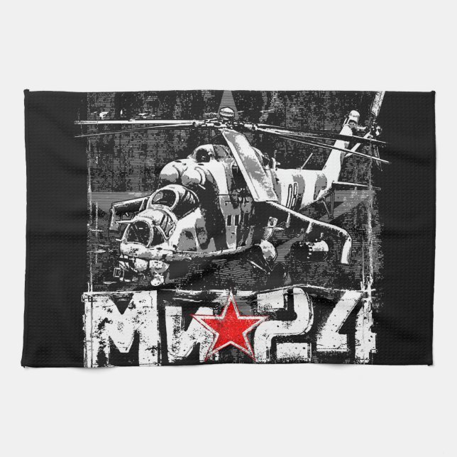 Mi-24 Soviet large helicopter Kitchen Towel (Horizontal)
