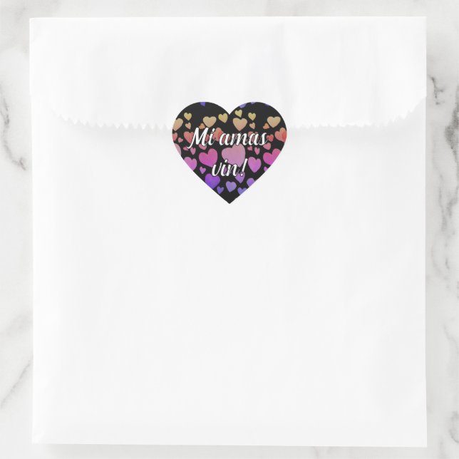Mi amas vin! (Customizable) Heart Sticker (Bag)