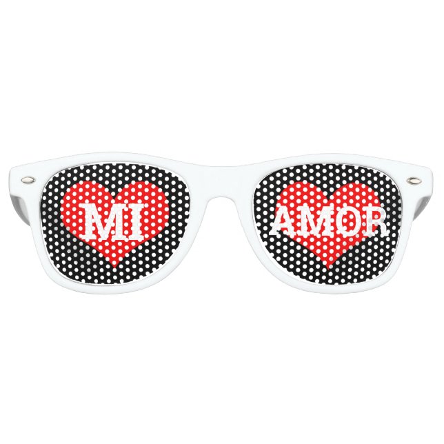 MI AMOR retro Shades / Fun Party Sunglasses (Front)