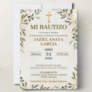 Mi Bautizo Para Niño o Niña Invitation