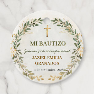 Mi Bautizo Personalized Baptism Favour Tags
