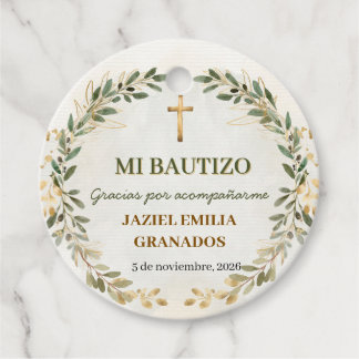 Mi Bautizo Personalized Baptism Favour Tags