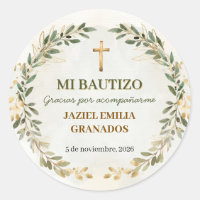 Mi Bautizo Stickers Personalized Baptism Labels