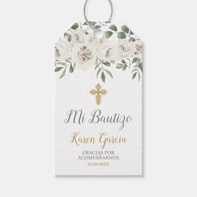 Mi Bautizo Thank you Gift Tags (Front)