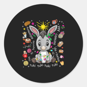 Mi Burrito Sabanero Mexican Christmas Spanish Xmas Classic Round Sticker