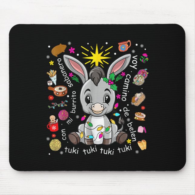 Mi Burrito Sabanero Mexican Christmas Spanish Xmas Mouse Pad (Front)