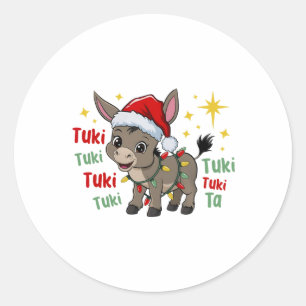 Mi Burrito Sanero Mexican Christmas Donkey Spanish Classic Round Sticker
