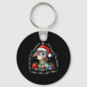 Mi Burrito Sanero Mexican Christmas Donkey Spanish Keychain