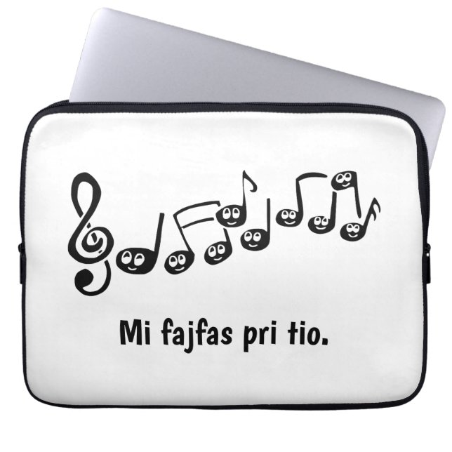 Mi fajfas pri tio. laptop sleeve (Front)