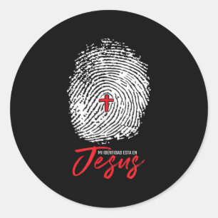Mi Identidad En Jesus Faith Inspirational Tees Classic Round Sticker