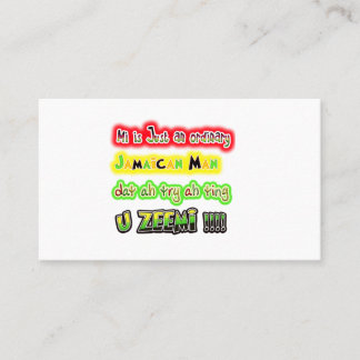 Mi Just an ordinary Jamaican man dat ah try a ting Loyalty Card