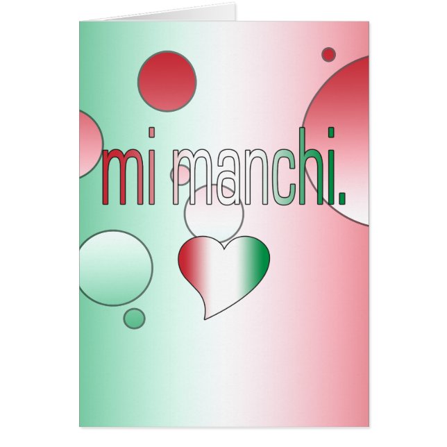 Mi Manchi! Italy Flag Colours Pop Art (Front)
