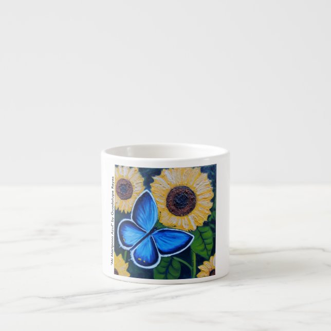 Mi Mariposa Azul Espresso Cup (Front)