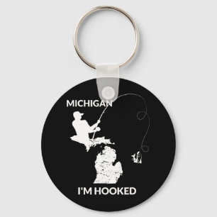 Mi Michigan Fishing Jersey Gift For Fishermen And Keychain