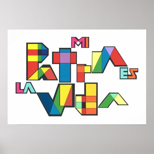 MI PATRIA ES LA VIDA Colourful Mosaic Poster (Front)