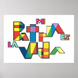 MI PATRIA ES LA VIDA Poster en mosaïque colorée