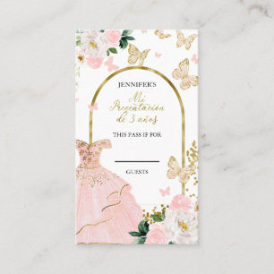  Mi Presentación de 3 Años Pases For The Banquet Business Card