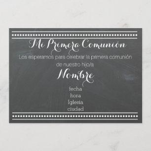 Mi Primera Comunión - chalkboard design invitation