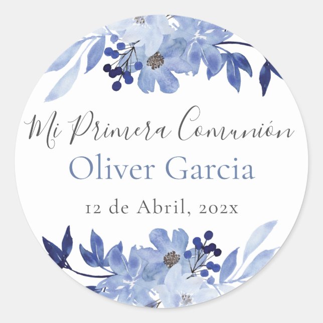 Mi Primera Comunion  Classic Round Sticker (Front)