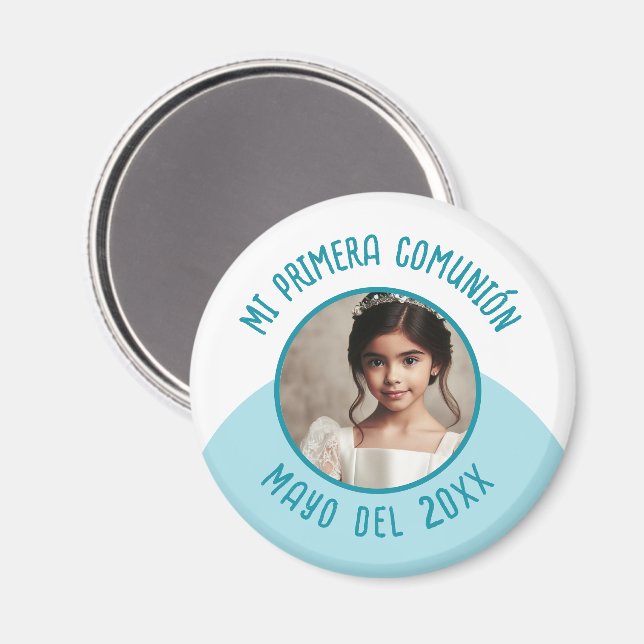 Mi primera comunión con foto recuerdo magnet (Front/Back)