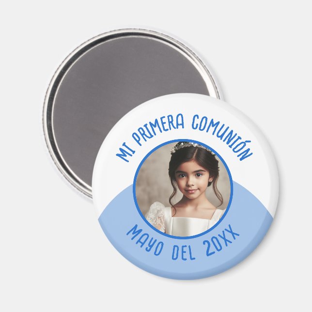 Mi primera comunión con foto recuerdo magnet (Front/Back)