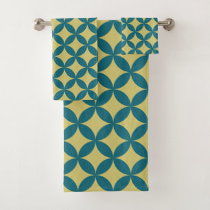 Mi-siècle Mod Géométrique Rétro Moderne Bleu Vert