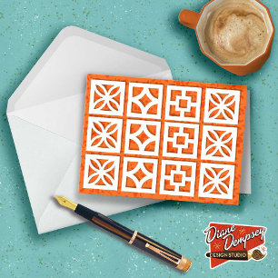 Mi-Siècle Moderne Blocs de Breeze Orange Cartes de