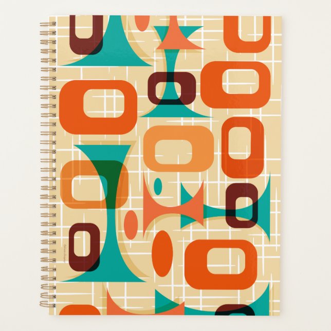 Mi-siècle Moderne Graphique Googie Calendrier Plan (Devant)