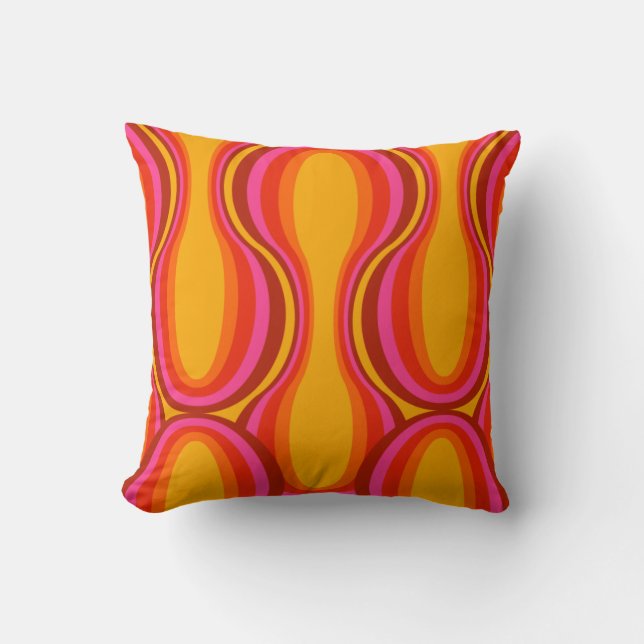 Mi-siècle moderne les années 70 60s coussin motif  (Recto)