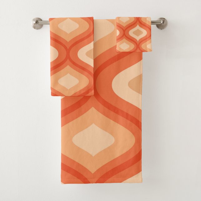 Mi-siècle moderne orange et beige (En situation)