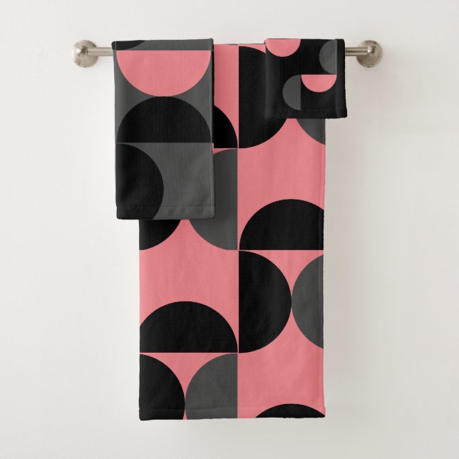 Mi-siècle moderne rose noir et gris (En situation)