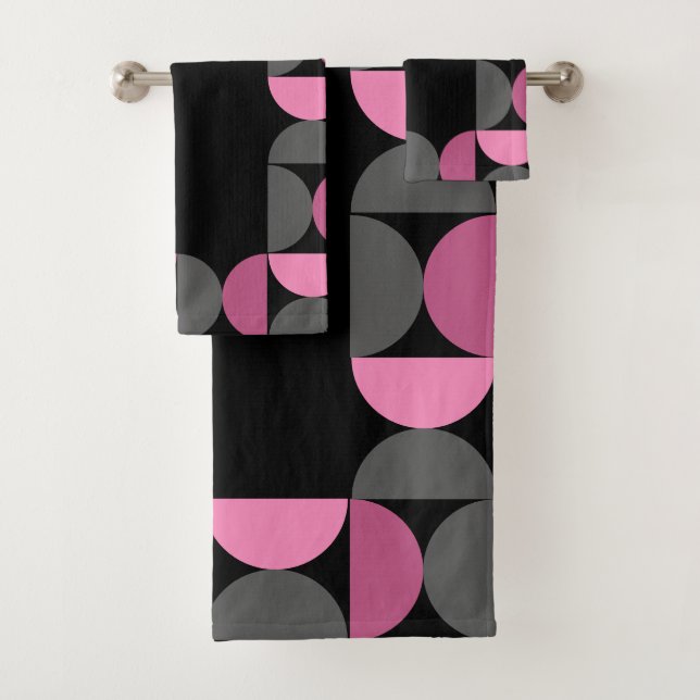 Mi-siècle moderne rose, noir et gris (En situation)