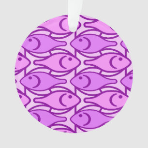 Mi-siècle Poisson moderne, orchidée et violette