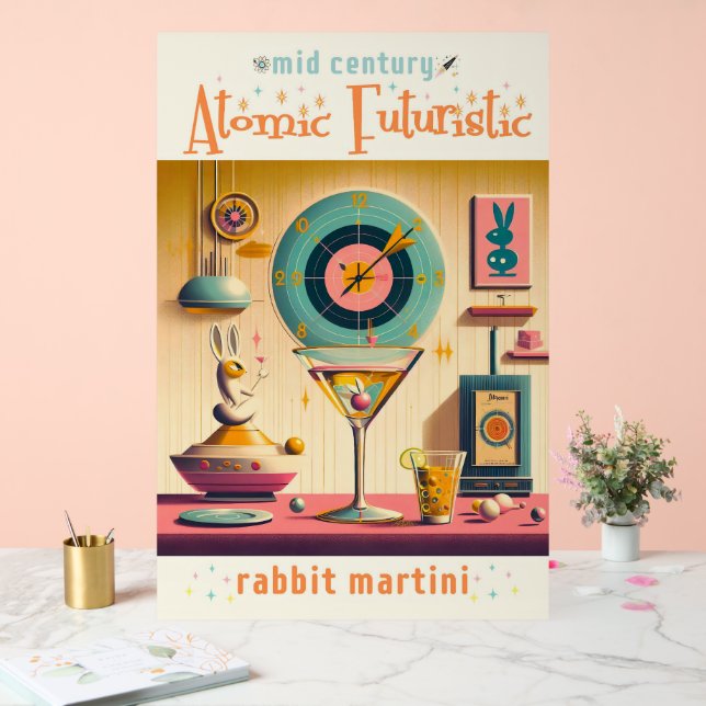Mi-siècle Rétro atomique Futuriste Martini Rabbit (Mariage)