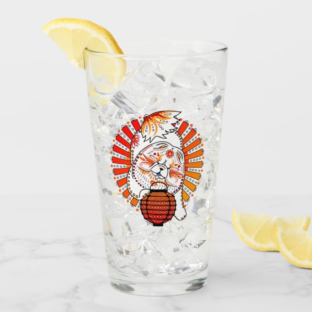 MI TANG Chow 16 oz design en verre avant et arrièr (Devant glace)