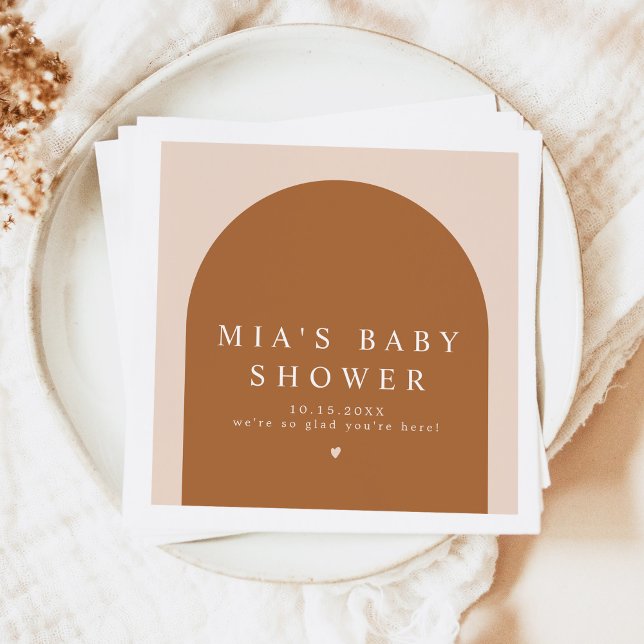 MIA Arched Boho Terracotta Baby Shower Napkin (Creator Uploaded)