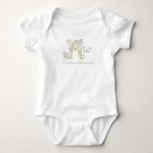Mia baby girls M name and meaning custom clothes Baby Bodysuit