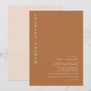 MIA Boho Burnt Orange Minimalist Couples Shower Invitation