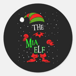 Mia Elf Group Matching Family Christmas Pajama Out Classic Round Sticker