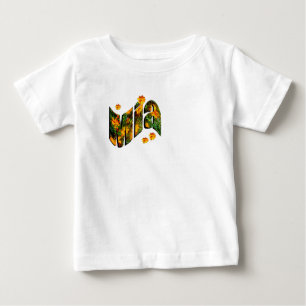 "Mia" Floral Mia Name Logo, Baby T-Shirt