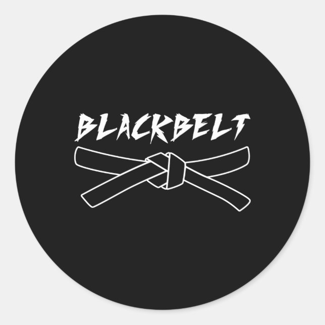 Mial Karate Black Belt Classic Round Sticker (Front)